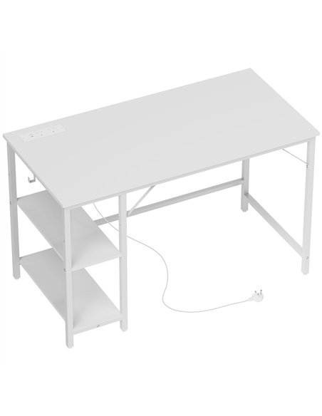 HOMCOM Computer Desk, with Power Sockets - White - pic 162111 | FastDaddyshop
