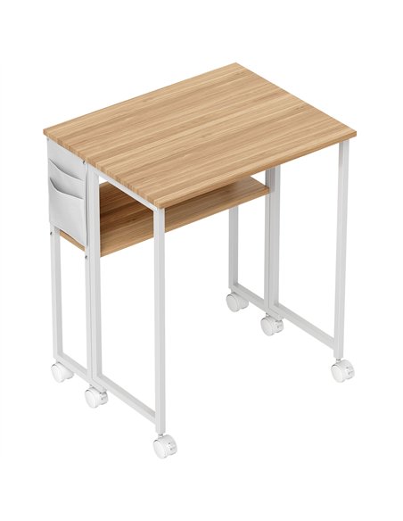 HOMCOM 63 cm Drop Leaf Writing Work Desk - Natural Wood Finish - pic 162120 | FastDaddyshop