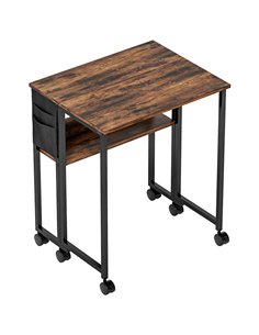 HOMCOM 63 cm Drop Leaf Writing Work Desk - Rustic Brown