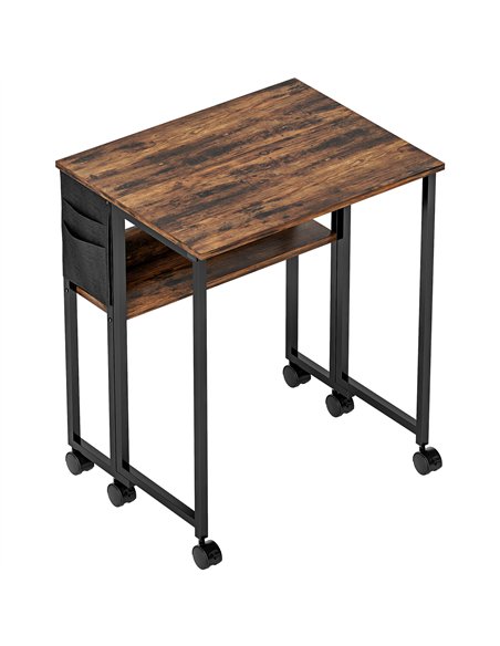 HOMCOM 63 cm Drop Leaf Writing Work Desk - Rustic Brown - pic 162129 | FastDaddyshop