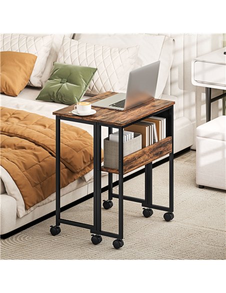 HOMCOM 63 cm Drop Leaf Writing Work Desk - Rustic Brown - pic 162135 | FastDaddyshop