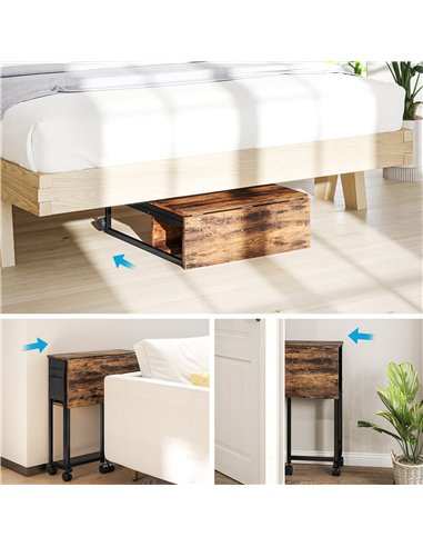 HOMCOM 63 cm Drop Leaf Writing Work Desk - Rustic Brown