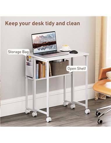 HOMCOM 63 cm Drop Leaf Writing Work Desk - White