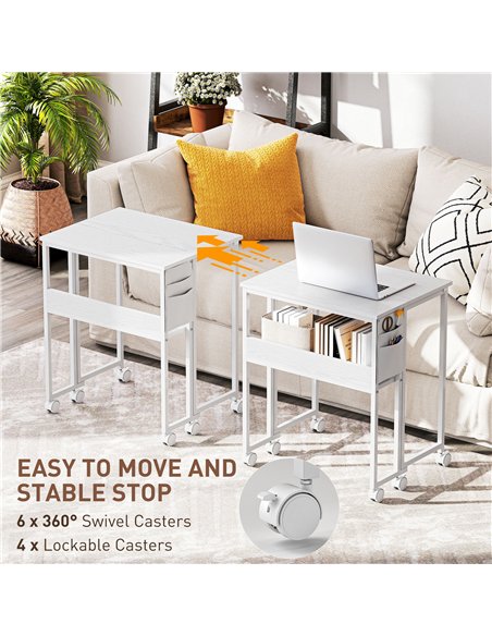 HOMCOM 63 cm Drop Leaf Writing Work Desk - White - pic 162143 | FastDaddyshop