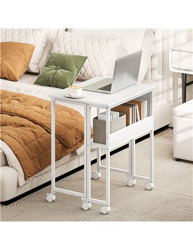 HOMCOM 63 cm Drop Leaf Writing Work Desk - White