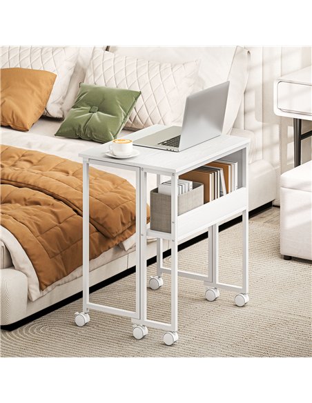 HOMCOM 63 cm Drop Leaf Writing Work Desk - White - pic 162144 | FastDaddyshop
