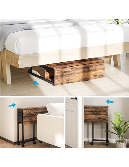HOMCOM 80 cm Drop Leaf Writing Work Desk - Rustic Brown - pic 162154 | FastDaddyshop