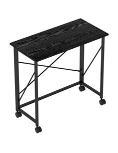HOMCOM 80 cm Folding Desk on Wheels - Black