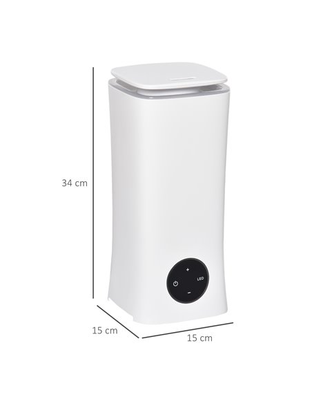 Homcom 2L Cool Air Humidifier Ultrasonic with 3 Adjustable Mist Mode, Auto Shut Off, White - pic 16220 | FastDaddyshop