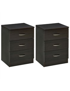 HOMCOM Bedside Cabinet with Drawer and Shelf, White Bedside Table for Bedroom, Living Room, Nightstand Side Table with Metal Rai