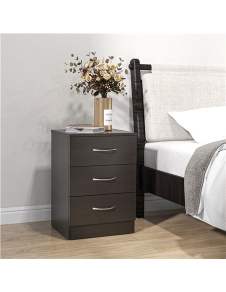 HOMCOM Bedside Cabinet with Drawer and Shelf, White Bedside Table for Bedroom, Living Room, Nightstand Side Table with Metal Rai - pic 162223 | FastDaddyshop