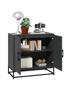 HOMCOM Modern Sideboard, Freestanding Sideboard Storage Cabinet with Adjustable Shelf and 2 Doors for Living Room, Black