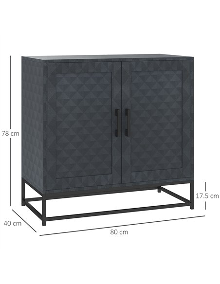 HOMCOM Modern Sideboard, Freestanding Sideboard Storage Cabinet with Adjustable Shelf and 2 Doors for Living Room, Black - pic 162230 | FastDaddyshop