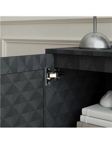 HOMCOM Modern Sideboard, Freestanding Sideboard Storage Cabinet with Adjustable Shelf and 2 Doors for Living Room, Black