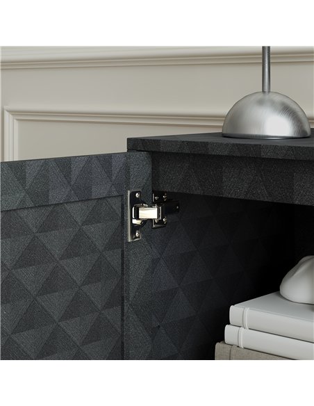 HOMCOM Modern Sideboard, Freestanding Sideboard Storage Cabinet with Adjustable Shelf and 2 Doors for Living Room, Black - pic 162234 | FastDaddyshop