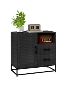 HOMCOM Sideboard with Adjustable Shelf, Freestanding Sideboard Storage Cabinet with Open Compartment and 2 Drawers, Black