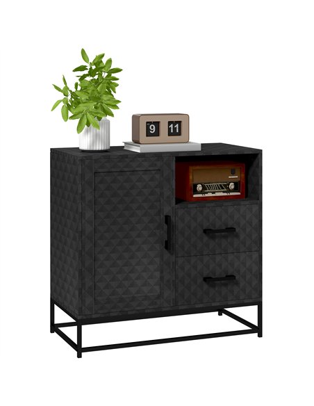 HOMCOM Sideboard with Adjustable Shelf, Freestanding Sideboard Storage Cabinet with Open Compartment and 2 Drawers, Black - pic 162237 | FastDaddyshop