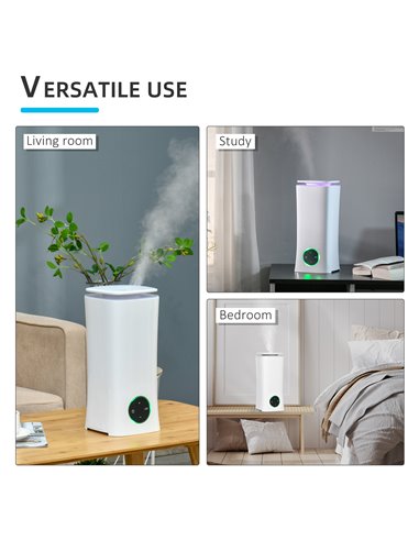 Homcom 2L Cool Air Humidifier Ultrasonic with 3 Adjustable Mist Mode, Auto Shut Off, White