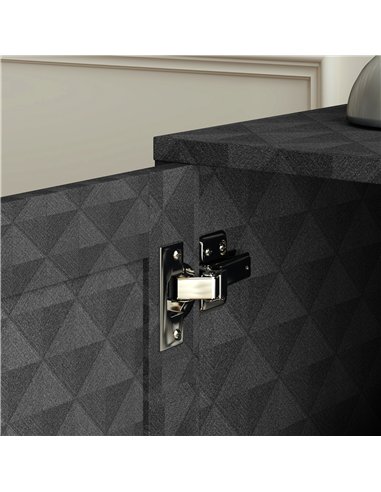 HOMCOM Sideboard with Adjustable Shelf, Freestanding Sideboard Storage Cabinet with Open Compartment and 2 Drawers, Black