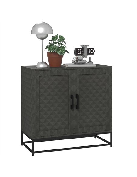 HOMCOM Modern Sideboard, Freestanding Sideboard Storage Cabinet with Adjustable Shelf and 2 Doors for Living Room, Grey - pic 162246 | FastDaddyshop