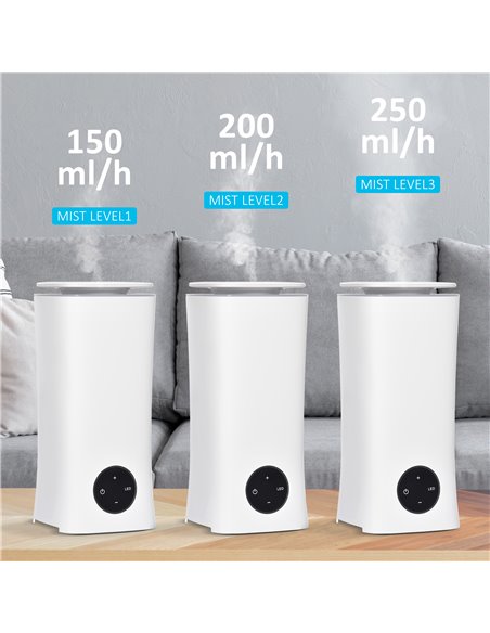 Homcom 2L Cool Air Humidifier Ultrasonic with 3 Adjustable Mist Mode, Auto Shut Off, White - pic 16225 | FastDaddyshop