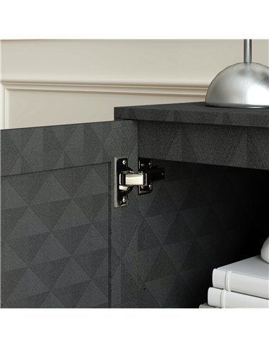 HOMCOM Modern Sideboard, Freestanding Sideboard Storage Cabinet with Adjustable Shelf and 2 Doors for Living Room, Grey