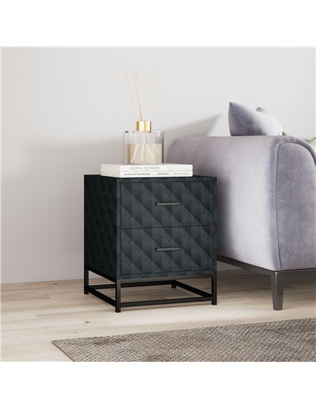 HOMCOM Bedside Tables Set of 2, Modern Bedside Table Nightstand with 2 Drawers, Bedside Cabinet Sofa Side Table with Storage, St - pic 162263 | FastDaddyshop