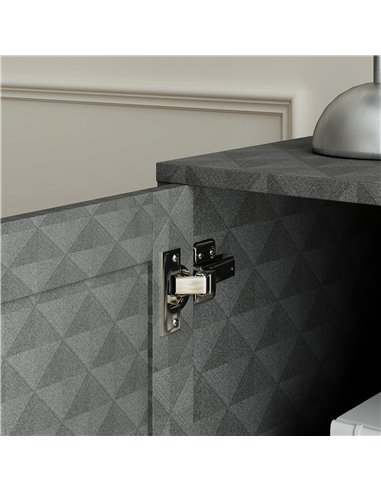 HOMCOM Sideboard with Adjustable Shelf, Freestanding Sideboard Storage Cabinet with Open Compartment and 2 Drawers, Grey