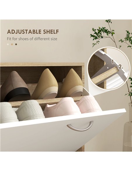 HOMCOM Three-in-One Hallway Storage Set - Natural Wood Finish/White - pic 162287 | FastDaddyshop
