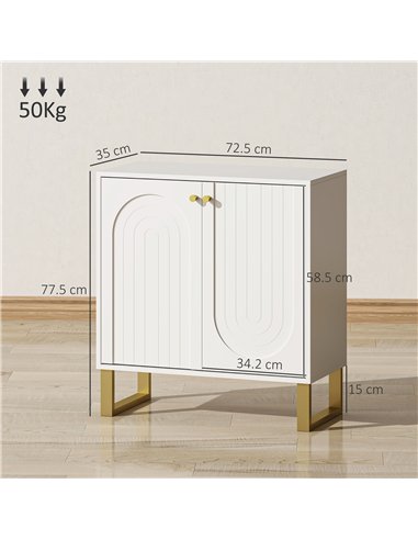 HOMCOM 2-Door Sideboard Storage Cabinet - White