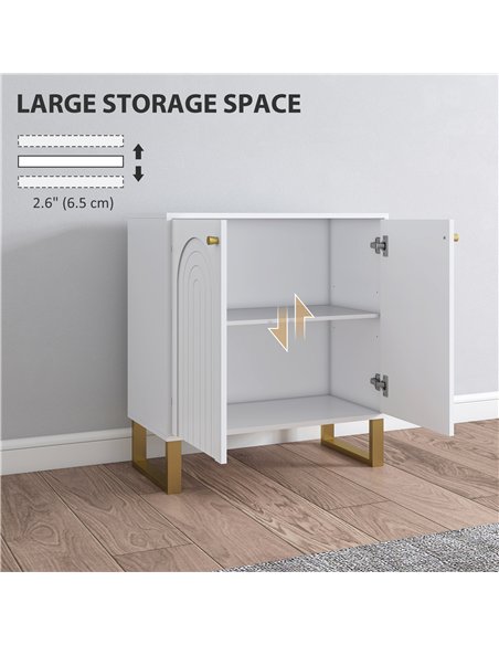 HOMCOM 2-Door Sideboard Storage Cabinet - White - pic 162303 | FastDaddyshop