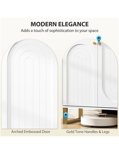 HOMCOM 2-Door Sideboard Storage Cabinet - White