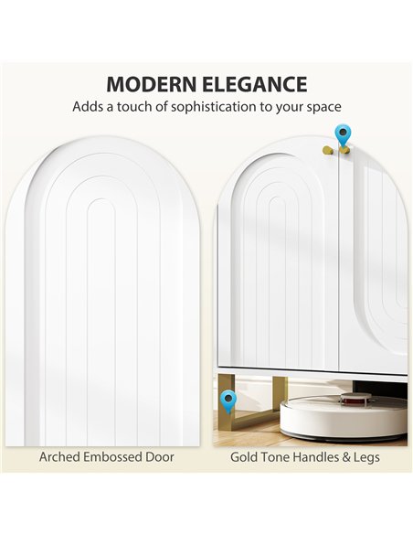 HOMCOM 2-Door Sideboard Storage Cabinet - White - pic 162304 | FastDaddyshop