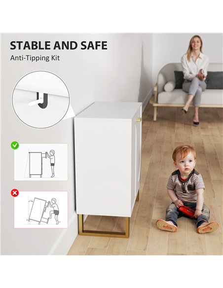 HOMCOM 2-Door Sideboard Storage Cabinet - White - pic 162305 | FastDaddyshop