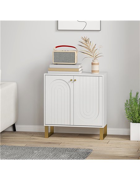 HOMCOM 2-Door Sideboard Storage Cabinet - White - pic 162308 | FastDaddyshop