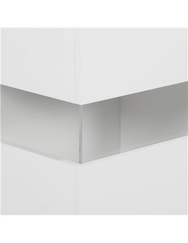HOMCOM LED Light Sideboard - High Gloss White