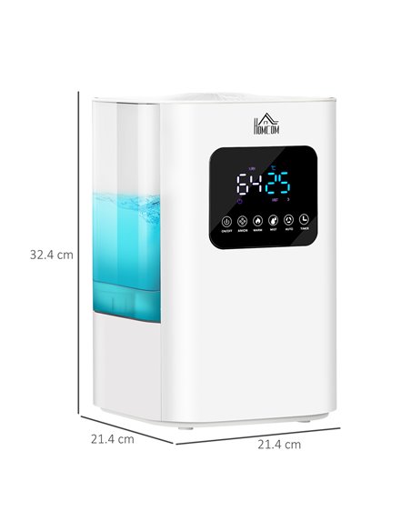 Homcom 6L Warm Cool Mist Air Humidifiers with Remote, LED Display, Quiet Operation, White - pic 16236 | FastDaddyshop