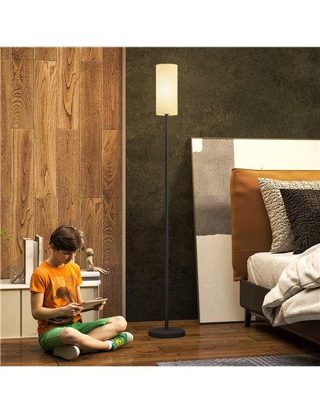 HOMCOM Floor Lamp for Living Room, Modern Standing Lamp with Linen Shade & Foot Switch, Minimalist Tall Pole Lampshade for Bedro - pic 162373 | FastDaddyshop