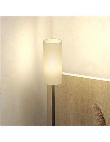 HOMCOM Floor Lamp for Living Room, Modern Standing Lamp with Linen Shade & Foot Switch, Minimalist Tall Pole Lampshade for Bedro