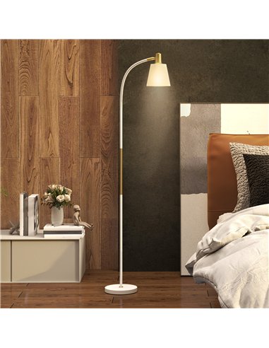 HOMCOM Floor Lamp for Living Room, Spotlight Reading Standing Lamp with Adjustable Height, Rocker on/off Switch, Indoor Task Lig