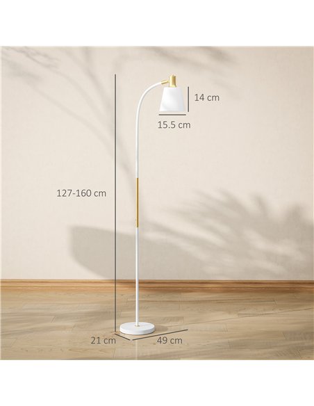 HOMCOM Floor Lamp for Living Room, Spotlight Reading Standing Lamp with Adjustable Height, Rocker on/off Switch, Indoor Task Lig - pic 162383 | FastDaddyshop
