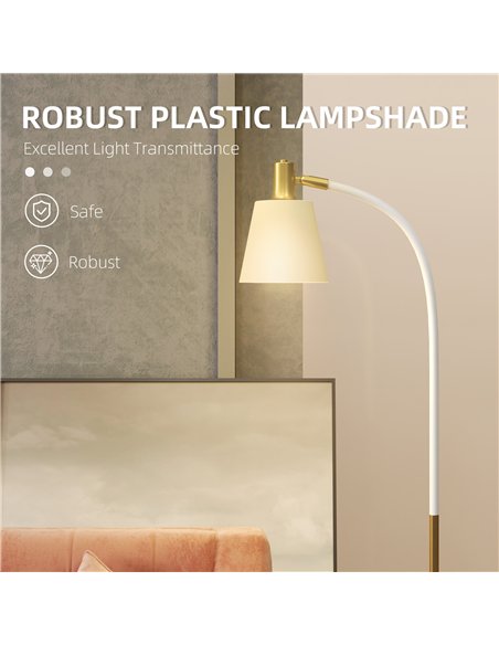 HOMCOM Floor Lamp for Living Room, Spotlight Reading Standing Lamp with Adjustable Height, Rocker on/off Switch, Indoor Task Lig - pic 162384 | FastDaddyshop