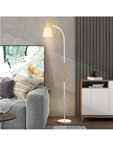 HOMCOM Floor Lamp for Living Room, Spotlight Reading Standing Lamp with Adjustable Height, Rocker on/off Switch, Indoor Task Lig