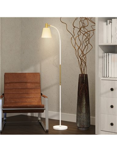 HOMCOM Floor Lamp for Living Room, Spotlight Reading Standing Lamp with Adjustable Height, Rocker on/off Switch, Indoor Task Lig