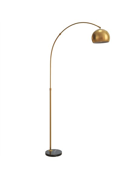 HOMCOM 180cm Arc Floor Lamp for Living Room, Modern Adjustable Standing Lamp with Foot Switch, Faux Black Marble Base and Bell S - pic 162408 | FastDaddyshop