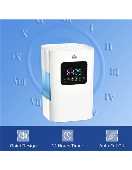 Homcom 6L Warm Cool Mist Air Humidifiers with Remote, LED Display, Quiet Operation, White - pic 16241 | FastDaddyshop