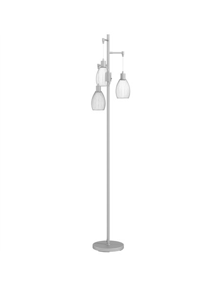 HOMCOM 3-Light Floor Lamp, 170cm Industrial Dimmable Standing Lamp with Steel Wire Cage Lampshades for Living Room, Bedroom, Din - pic 162417 | FastDaddyshop