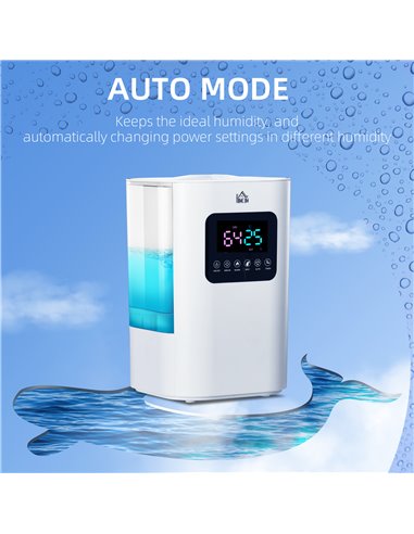 Homcom 6L Warm Cool Mist Air Humidifiers with Remote, LED Display, Quiet Operation, White