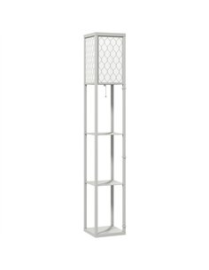 HOMCOM Three-Shelf Standing Lamp - Grey/White