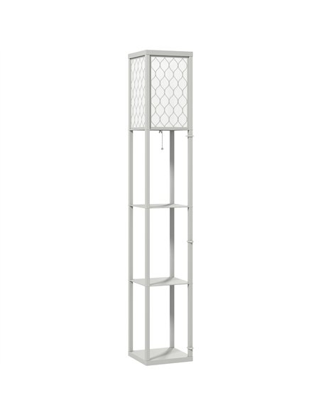 HOMCOM Three-Shelf Standing Lamp - Grey/White - pic 162426 | FastDaddyshop
